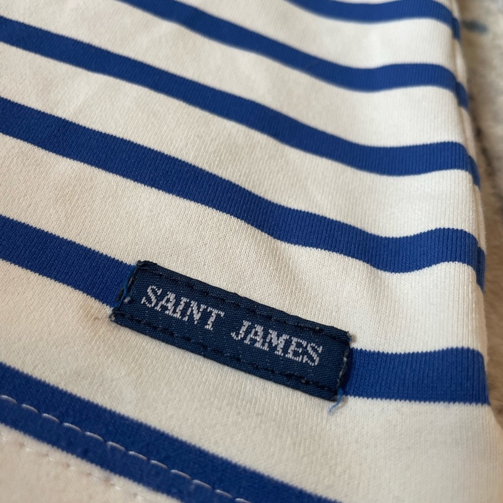 Pleneuf White and Gitane Blue Striped Cotton Top